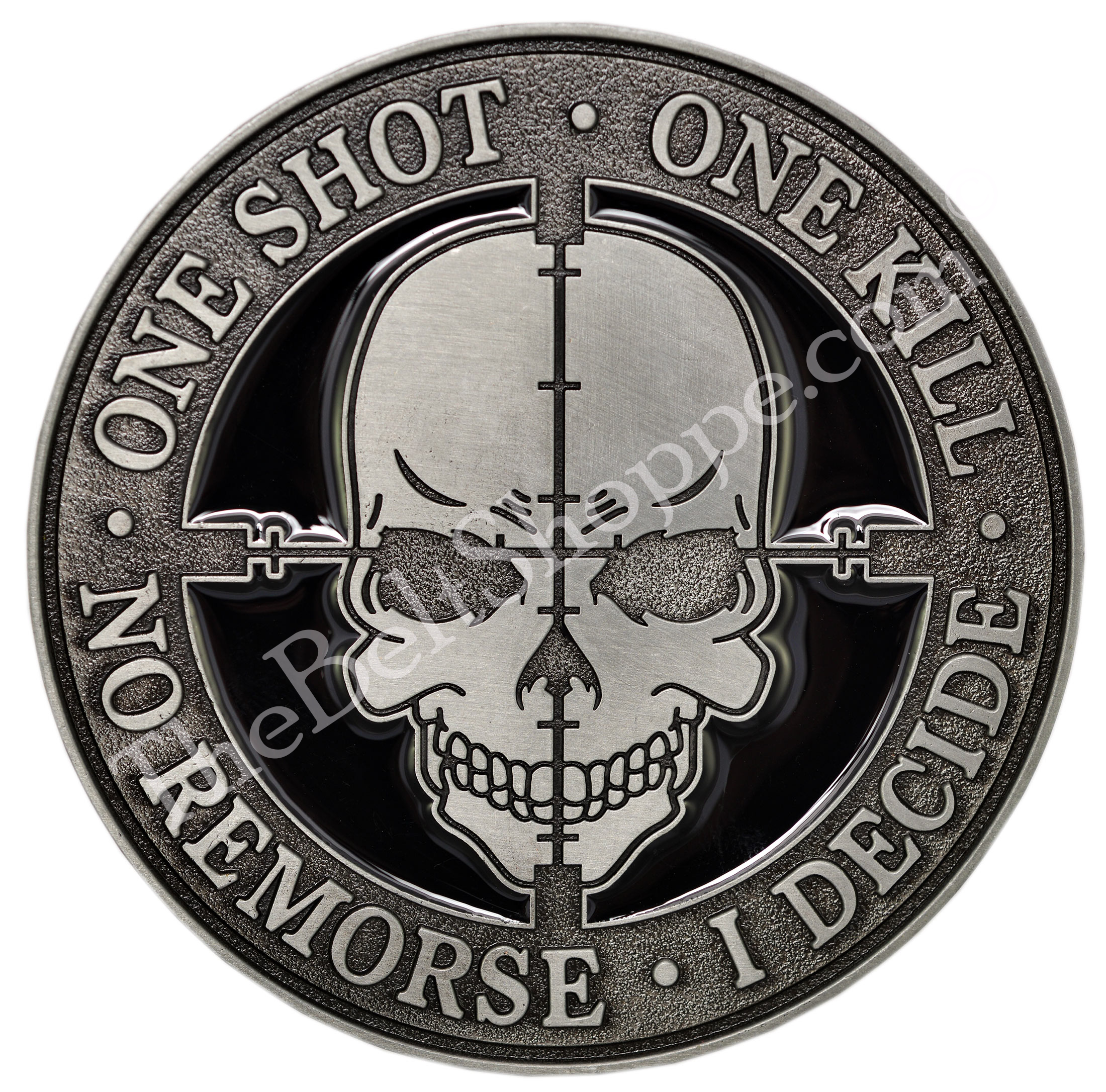 One Shot, One Kill No Remorse I Decide Sniper Metal Belt Buckle - Brand ...